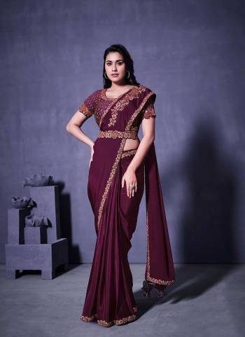 Look Attrective These Party Wear One Minute Saree in Fine Colored.These Saree Are Fancy Fabric And Blouse is Fabricated On Raw Silk.Its Beautified With Heavy Designer Fancy Work.