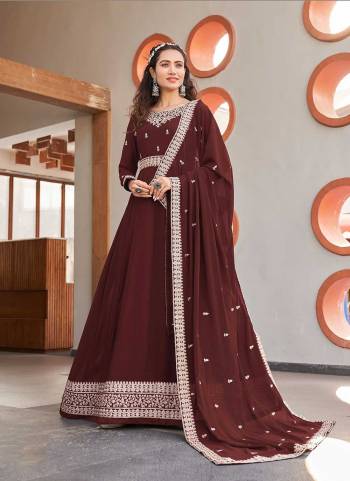 Grab These Anarkali Suit in Fine Colored Pair With Bottom And Dupatta.These Top And Dupatta Are Fabricated On Faux Georgette Pair With Santoon Bottom.Its Beautified With Heavy Designer Dori Embroidery,Stone Work.