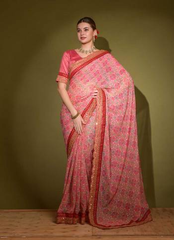 Attrective Look These Saree in Fine Colored.These Saree Are Georgette And Blouse is Mono Banglori Fabricated.Its Beautified With Designer Patola With Foil Printed With Embroidery Work Border.