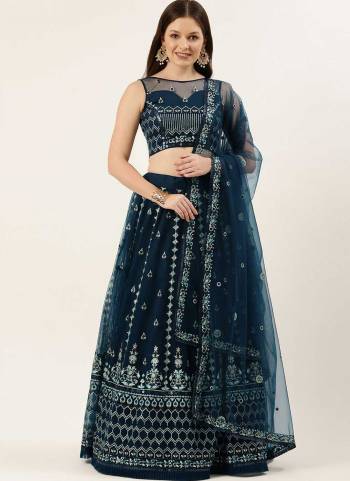 Garb This Partywear Fine Color Heavy Designer Choli Fabric Are Net And Lahenga Net And Dupatta Net In Fabricated Beautified With Attrective Thread,Sequance Embroidery Work. Buy Now.