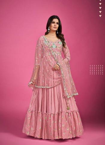 Attrective These Readymade Gown With Dupatta in Fine Colored.These Gown Are Chinon Silk Fabricated On Chinon Silk Dupatta.Its Beautified With Heavy Designer Embroidery Work.