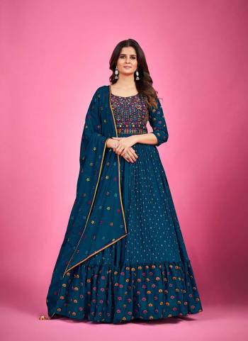 Attrective These Readymade Gown With Dupatta in Fine Colored.These Gown Are Chinon Silk Fabricated On Chinon Silk Dupatta.Its Beautified With Heavy Designer Embroidery Work.