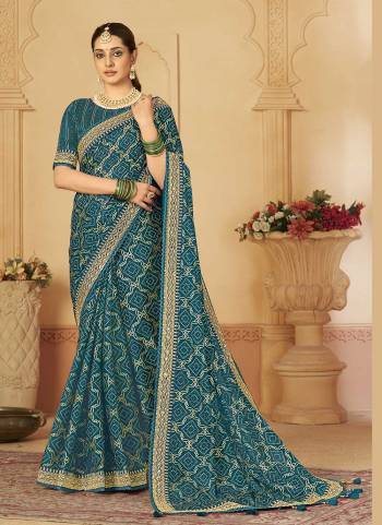 Grab These Festive Wear Saree in Fine Colored.These Saree Are Miss India Silk And Blouse is Fabricated On Cotton Silk.Its Beautified With Designer Bandhani Printed,Sequance,Mirror Embroidery Work.