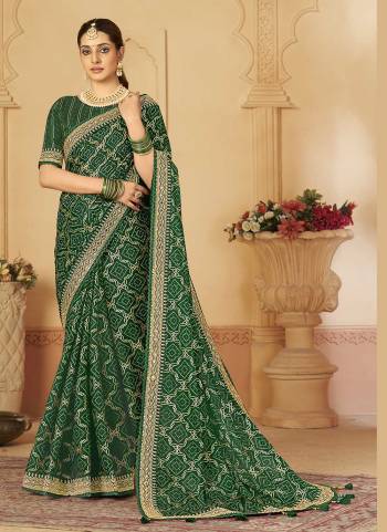 Grab These Festive Wear Saree in Fine Colored.These Saree Are Miss India Silk And Blouse is Fabricated On Cotton Silk.Its Beautified With Designer Bandhani Printed,Sequance,Mirror Embroidery Work.