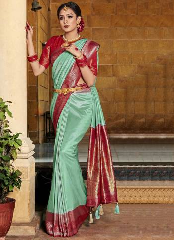 Attrective These Party Wear Saree in Fine Colored.These Saree And Blouse is Fabricated On Fancy Silk.Its Beautified With Heavy Weaving Designer.