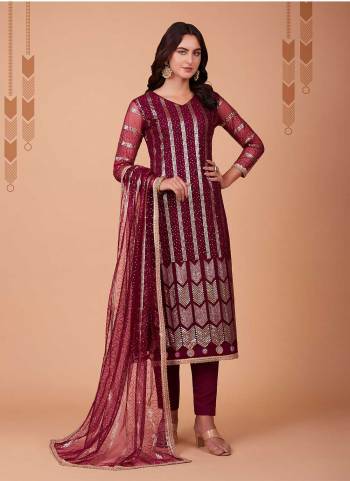 Attrective Looking These Suit in Fine Colored Pair With Bottom And Dupatta.These Top And Dupatta Are Fabricated On Butterfly Net Pair With American Crepe Bottom.Its Beautified With American Crepe Inner.Its Beautified With Heavy Designer Tone To Tone Thread,Sequance,Mirror Embroidery Work.