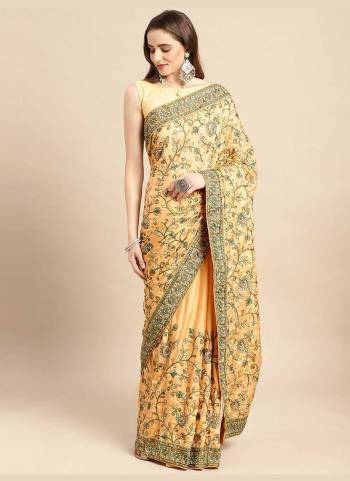 Garb These Fancy Saree in Fine Colored.These Saree And Blouse is Fabricated On Vichitra Silk Pair.Its Beautified With Heavy Designer Multy Thread Embroidery Work.