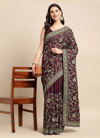 Garb These Fancy Saree in Fine Colored.These Saree And Blouse is Fabricated On Vichitra Silk Pair.Its Beautified With Heavy Designer Multy Thread Embroidery Work.