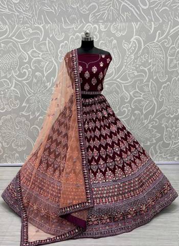 For A Designer Look,Grab These Lehenga Choli in Fine Colored.These Lehenga Choli Are Georgette And Dupatta Are Fabricated On Soft Net Pair.Its Beautified With Fancy Designer Multy,Dori Embroidery,Zarkan Work.