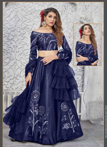 For A Designer Look,Grab These Stitched Lehenga Choli in Fine Colored.These Lehenga And Blouse Are Fabricated On Silk Pair With Net Dupatta.Its Beautified With Designer Heavy Embroidery Work.