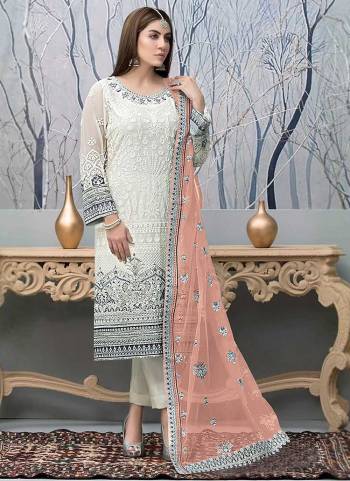 Garb These Designer Suit in Fine Colored Pair With Bottom And Dupatta.These Top Are Faux Georgette And Dupatta Are Fabricated On Net Pair With Santoon Bottom.Its Beautified With Santoon Inner.Its Beautified With Designer Embroidery Work.