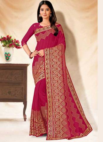 Garb This Party Wear Saree Are Fine Saree Paired With Blouse.This Saree And Blouse Are Georgette Fabric With Designer Thread,Jari Embroidery Work. Buy This Pretty Saree Now.