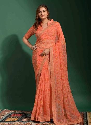 Attrective Look These Saree in Fine Colored.These Saree Are Georgette And Blouse is Banglori Fabricated.Its Beautified With Designer Bandhani Printed With Embroidery Work Lace And Blouse.