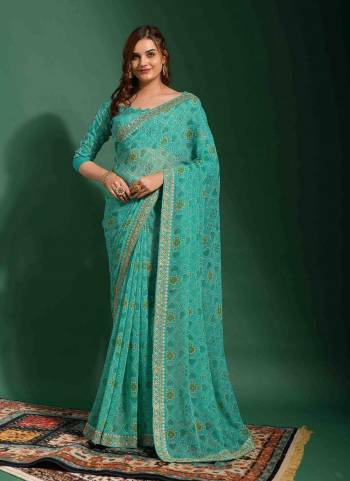 Attrective Look These Saree in Fine Colored.These Saree Are Georgette And Blouse is Banglori Fabricated.Its Beautified With Designer Bandhani Printed With Embroidery Work Lace And Blouse.