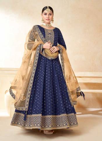 Grab These Anarkali Suit in Fine Colored Pair With Bottom And Dupatta.These Top Are Tafetta Silk And Dupatta Are Fabricated On Net Pair With Santoon Bottom.Its Beautified With Santoon Inner.Its Beautified With Wevon Butti Designer With Embroidery Work.