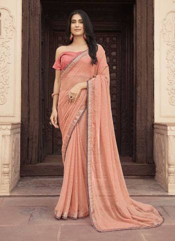 Grab These Party Wear Saree in Fine Light Colored.These Saree Are Samundri Chiffon And Blouse is Fabricated On Banglori.Its Beautified With Designer Foil Printed With Embroidery Work Lace Border.