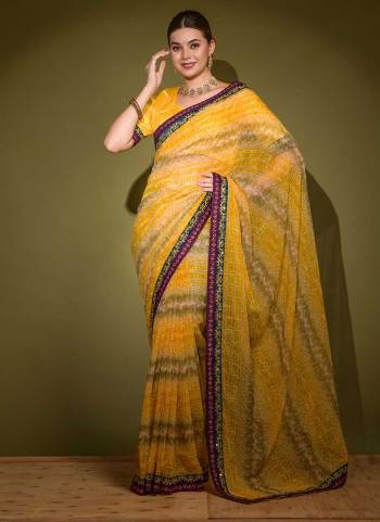 Attrective Look These Saree in Fine Colored.These Saree Are Georgette And Blouse is Mono Banglori Fabricated.Its Beautified With Designer Printed With Foil Printed With Embroidery,Diamond Work Lace Border.