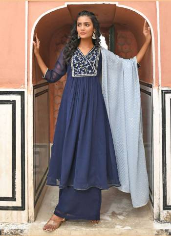 Looking These Beautiful Looking Readymade Suits.These Top Are Georgette And Georgette Bottom Fabricated With Georgette Dupatta.Its Beautified With Foil Printed,Designer Embroidery Work.