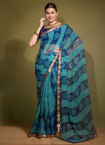 Grab These Saree in Fine Colored.These Saree Are Georgette And Blouse is Mono Banglori Fabricated.Its Beautified With Bandhani Printed Designer With Foil Printed,Sequance Work Lace Border.