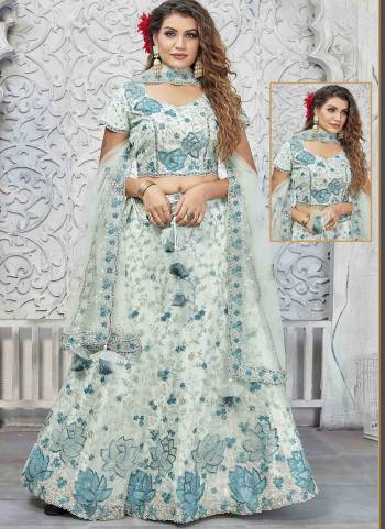 For A Designer Look,Grab These Semi Stitched Lehenga Choli in Fine Colored.These Lehenga And Blouse Are Fabricated On Net Pair With Net Dupatta.Its Beautified With Designer Heavy Floral,Sequance Embroidery Work.