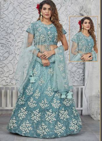 For A Designer Look,Grab These Semi Stitched Lehenga Choli in Fine Colored.These Lehenga And Blouse Are Fabricated On Net Pair With Net Dupatta.Its Beautified With Designer Heavy Floral,Sequance Embroidery Work.