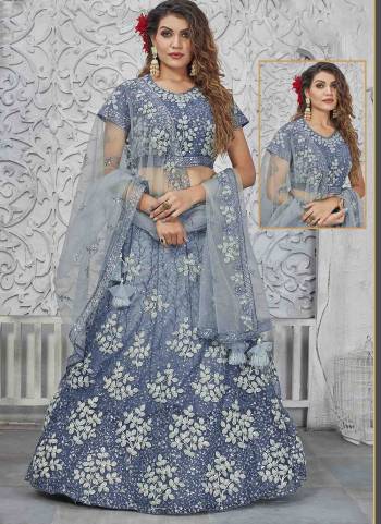 For A Designer Look,Grab These Semi Stitched Lehenga Choli in Fine Colored.These Lehenga And Blouse Are Fabricated On Net Pair With Net Dupatta.Its Beautified With Designer Heavy Floral,Sequance Embroidery Work.