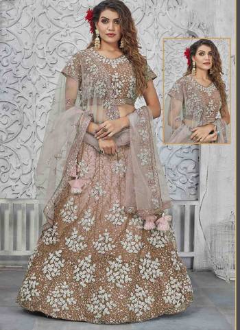 For A Designer Look,Grab These Semi Stitched Lehenga Choli in Fine Colored.These Lehenga And Blouse Are Fabricated On Net Pair With Net Dupatta.Its Beautified With Designer Heavy Floral,Sequance Embroidery Work.