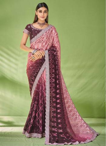 Look Attrective These Party Wear Saree in Fine Colored.These Saree Are Georgette And Blouse  is Fabricated On Raw Silk.Its Beautified With Wevon Designer With Embroidery Work.