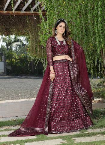 Garb This Partywear Fine Color Heavy Designer Choli Fabric Are Butterfly Net And Lahenga Butterfly Net And Dupatta Butterfly Net In Fabricated Beautified With Attrective Ton Ton Thread,Mirror Embroidery Work. Buy Now.