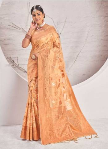 Looking These Party Wear Saree in Fine Light Colored.These Saree And Blouse is Fabricated On Cotton.Its Beautified With Weavon Jari Designer.