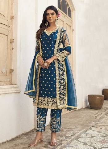 Attrective Looking These Special Suit in Fine Colored Pair With Bottom And Dupatta.These Top,Bottom And Dupatta Are Fabricated On Butterfly Net Pair With Japan Satin Inner.Its Beautified With Heavy Designer Embroidery Work.