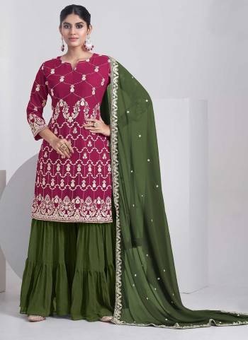 Attrective These Sharara Suit in Fine Colored Pair With Bottom And Dupatta.These Top And Dupatta Are Fabricated On Faux Georgette Pair With Faux Georgette Bottom.Its Beautified With Butter Crepe Inner.Its Beautified With Heavy Designer Multy Thread,Sequance Embroidery Work.