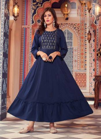 Attrective Looking These Beautiful Looking Readymade Long Kurti.These Kurti is Fabricated On Rayon.Its Beautified With Designer Multy Embroidery Work.