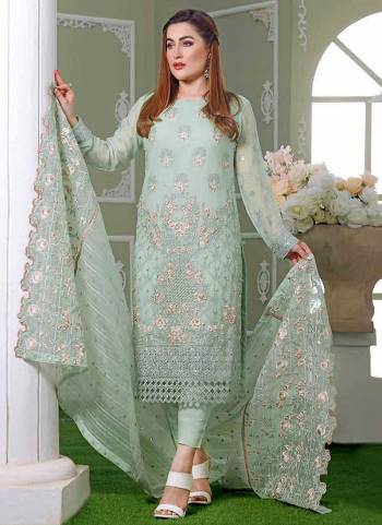 Garb These Designer Suit in Fine Colored Pair With Bottom And Dupatta.These Top Are Faux Georgette And Dupatta Are Fabricated On Nazmeen Pair With Santoon Bottom.Its Beautified With Santoon Inner.Its Beautified With Designer Embroidery Work.