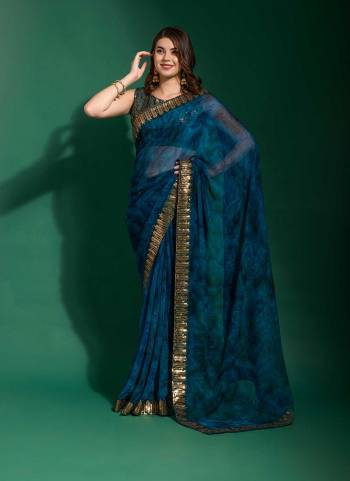 Grab These Party Wear Saree in Fine Colored.These Saree Are Georgette And Blouse is Mono Banglori Fabricated.Its Beautified With Designer Prijam Printed With Emboss Sequance Embroidery Work Lace Border.