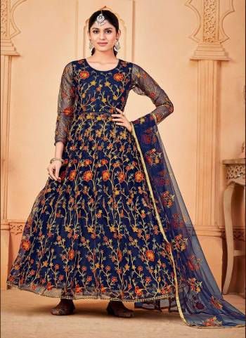 Grab These Anarkali Suit in Fine Colored Pair With Bottom And Dupatta.These Top Are Net And Dupatta Are Fabricated On Net Pair With Santoon Bottom.Its Beautified With Heavy Designer Embroidery Work.