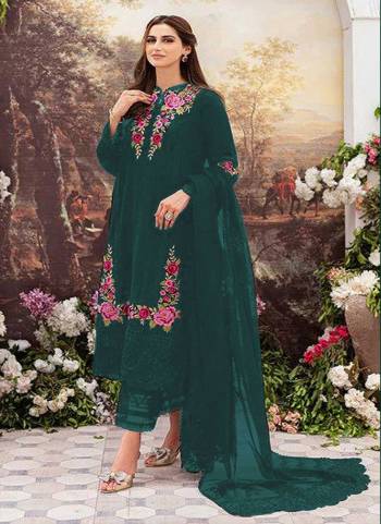 Garb These Designer Suit in Fine Colored Pair With Bottom And Dupatta.These Top Are Faux Georgette And Dupatta Are Fabricated On Nazmeen Pair With Santoon Bottom.Its Beautified With Santoon Inner.Its Beautified With Designer Embroidery Work.