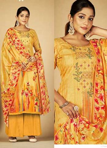 Grab These Beautiful Looking Readymade Plazzo Suits.These Top And Bottom is Fabricated On Soft Cotton And Dupatta Are Cotton Mal Mal.Its Beautified With Designer Printed With Embroidery And Swarovski Work.