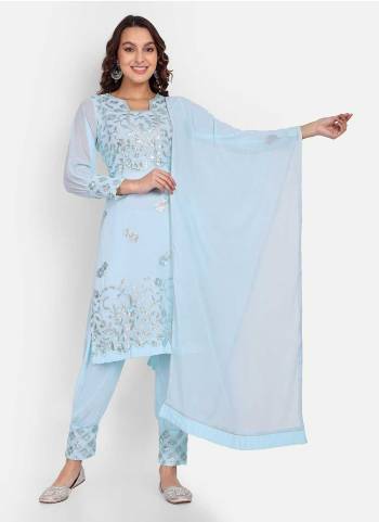 Attrective These Beautiful Looking Readymade Suits.These Top Are Georgette And Botton is Fabricated On Georgette And Dupatta Are Georgette.Its Beautified With Designer Multy Thread ,Sequance Embroidery Work.