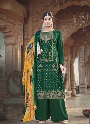 Grab These Suit in Fine Colored Pair With Bottom And Dupatta.These Top Are Viscose Russion Silk And Dupatta Are Fabricated On Viscose Chinon Pair With Viscose Rayon Bottom.Its Beautified With Heavy Wevon Jacquard Designer,Digital Printed With Embroidery Work.