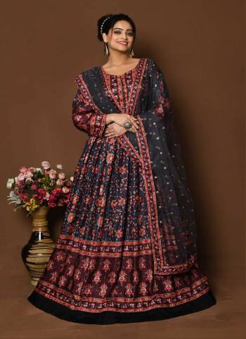 For A Designer Look,Grab These Readymade Gown With Dupatta in Fine Colored.These Gown Are Fabricated On Dola Silk Pair With Net Dupatta.Its Beautified With Designer Digital Printed With Sequance Embroidery Work.