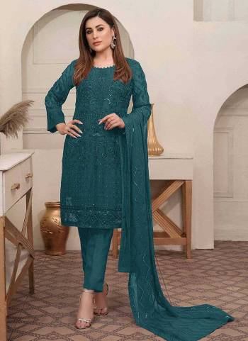 Attrective These Designer Suit in Fine Colored Pair With Bottom And Dupatta.These Top Are Faux Georgette And Dupatta Are Fabricated On Chiffon Pair With Santoon Bottom.Its Beautified With Santoon Inner.Its Beautified With Heavy Designer Embroidery Work.