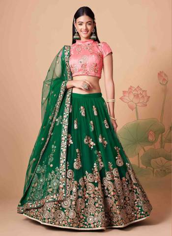 For A Designer Look,Grab These Lehenga Choli in Fine Colored.These Lehenga And Dupatta Are Fabricated On Soft Net Pair With Art Silk Blouse.Its Beautified With Designer Thread,Mirror,Dori,Sequance Embroidery Work.