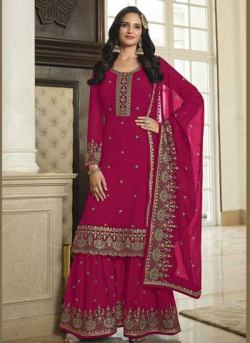 Attrective These Sharara Suit in Fine Colored Pair With Bottom And Dupatta.These Top And Dupatta Are Faux Georgette And Pair With Faux Georgette Bottom.Its Beautified With Santoon Inner.Its Beautified With Heavy Designer Sequance Embroidery Work.