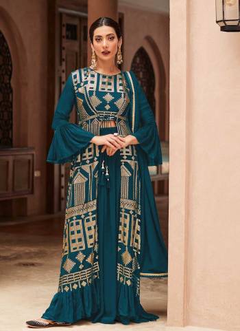 Attrective These Designer Sharara Choli in Fine Colored Pair With Jacket.These Sharara Choli Are Faux Georgette And Jacket Are Fabricated On Faux Georgette Pair With Santoon Inner.Its Beautified With Heavy Designer Sequance Embroidery Work.