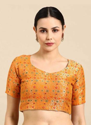 Grab These Beautiful Fine Colored Readymade Blouse.Its Fabricated On Banarasi Silk Come With Wevon Jacquard Designer.Buy Now.