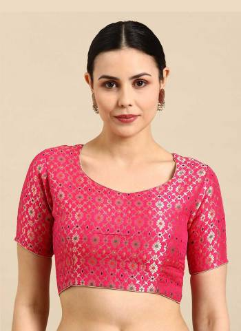 Grab These Beautiful Fine Colored Readymade Blouse.Its Fabricated On Banarasi Silk Come With Wevon Jacquard Designer.Buy Now.