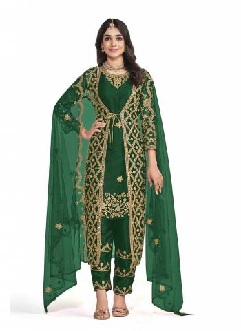 Grab These Designer Suit With Koti in Fine Colored Pair With Bottom And Dupatta.These Top,Koti And Dupatta Are Fabricated On Butterfly Net Pair With Japan Satin Bottom.Its Beautified With Heavy Designer Cording Embroidery,Diamond Work.