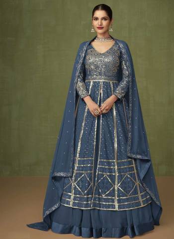 Attrective These Anarkali Suit in Fine Colored Pair With Bottom And Dupatta.These Top And Bottom Are Faux Georgette And Pair With Faux Georgette Dupatta.Its Beautified With Santoon Inner.Its Beautified With Heavy Designer Thread,Sequance Embroidery Work.