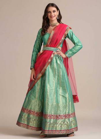 For A Designer Look,Grab These Lehenga Choli in Fine Colored.These Lehenga Choli Are Jacquard Silk And Dupatta Are Fabricated On Net Pair.Its Beautified With Heavy Wevon Jacquard Designer Work.